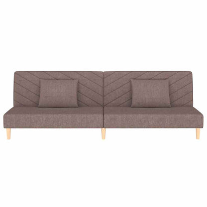 Sofá-cama 2 lugares c/ duas almofadas tecido cinza-acastanhado