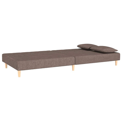 Sofá-cama 2 lugares c/ duas almofadas tecido cinza-acastanhado