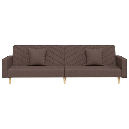 Sofá-cama 2 lugares c/ duas almofadas tecido cinza-acastanhado
