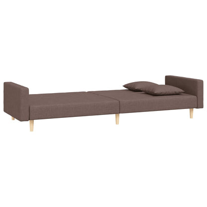 Sofá-cama 2 lugares c/ duas almofadas tecido cinza-acastanhado