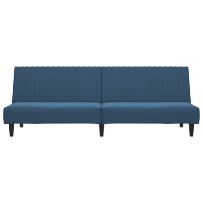 Sofá-cama de 2 lugares veludo azul