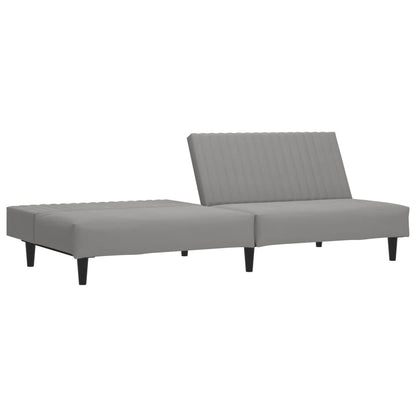 Sofá-cama de 2 lugares veludo cinzento-claro