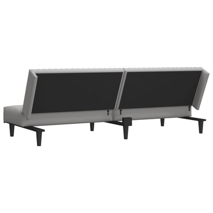 Sofá-cama de 2 lugares veludo cinzento-claro