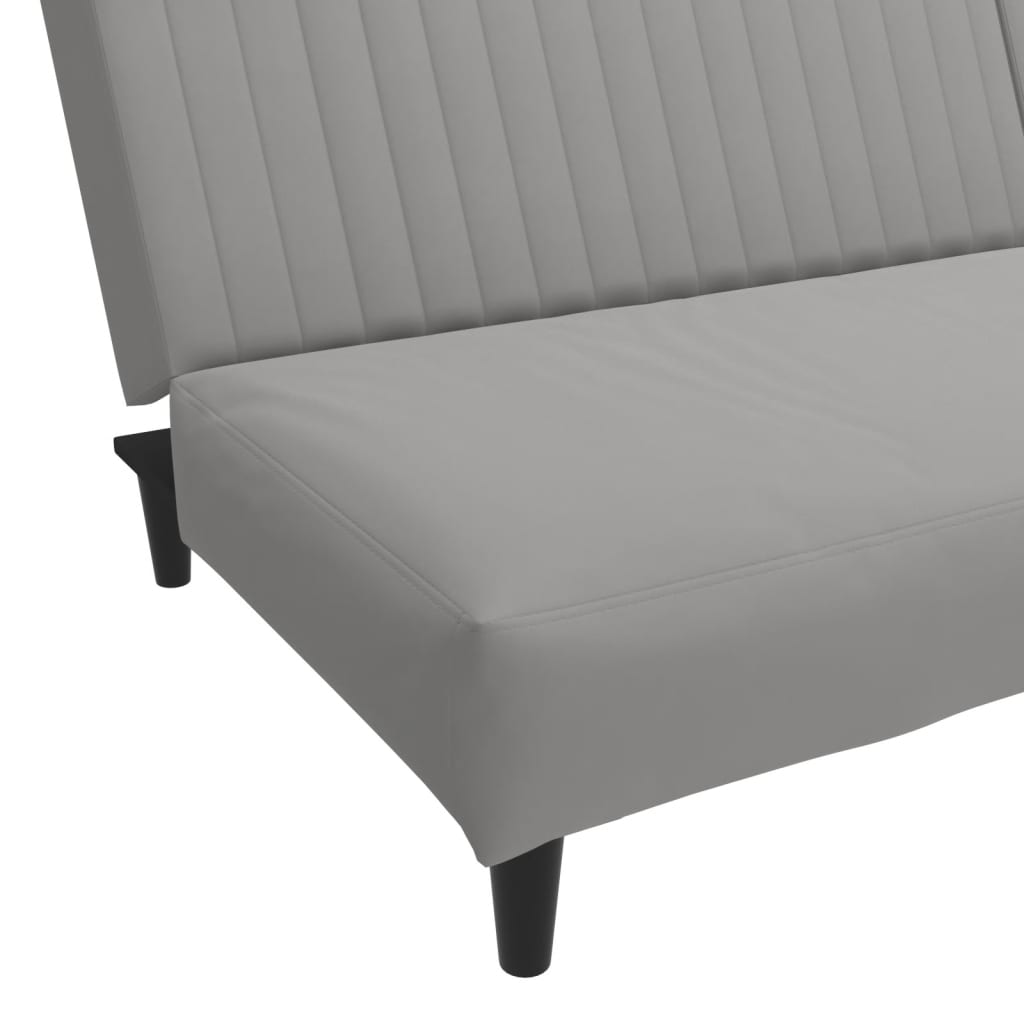 Sofá-cama de 2 lugares veludo cinzento-claro