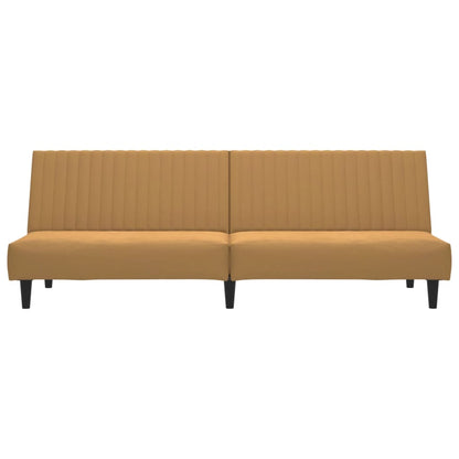Sofá-cama de 2 lugares veludo castanho