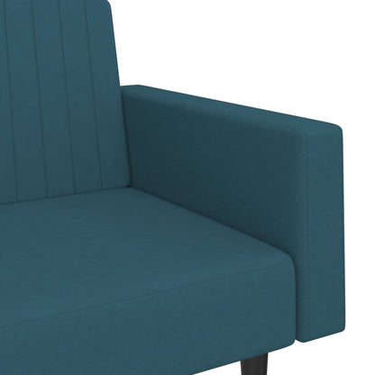 Sofá-cama de 2 lugares veludo azul