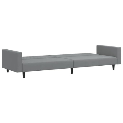 Sofá-cama de 2 lugares veludo cinzento-claro