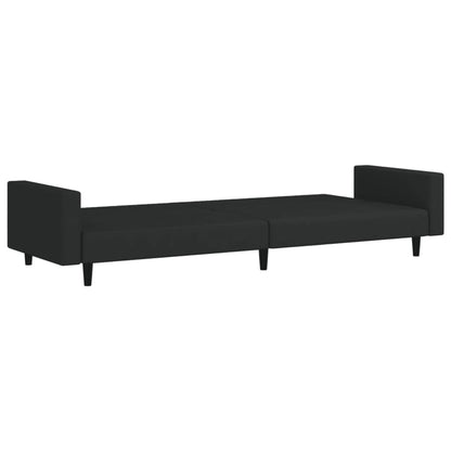 Sofá-cama de 2 lugares veludo preto
