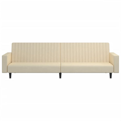 Sofá-cama de 2 lugares veludo cor creme