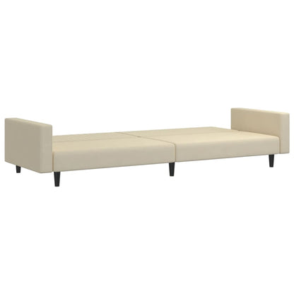 Sofá-cama de 2 lugares veludo cor creme