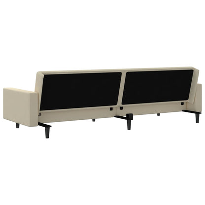 Sofá-cama de 2 lugares veludo cor creme