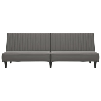 Sofá-cama de 2 lugares couro artificial cinzento