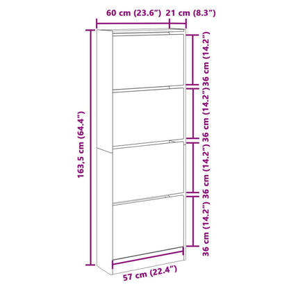 Sapateira 60x21x163,5 cm derivados de madeira branco