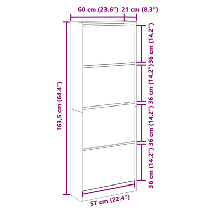 Sapateira 60x21x163,5 cm derivados de madeira cinzento sonoma