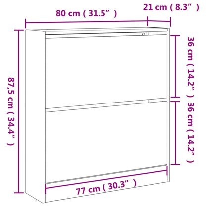 Sapateira 80x21x87,5 cm derivados de madeira cinzento cimento