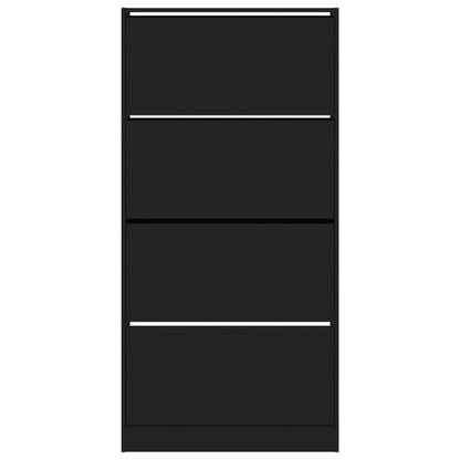 Sapateira com 4 gavetas articuladas 80x21x163,5 cm preto