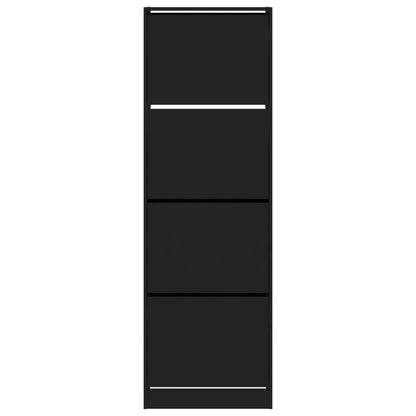 Sapateira com 4 gavetas articuladas 60x34x187,5 cm preto