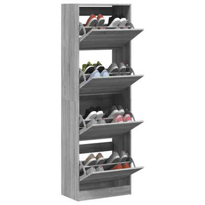 Sapateira c/ 4 gavetas articuladas 60x34x187,5 cm cinza sonoma