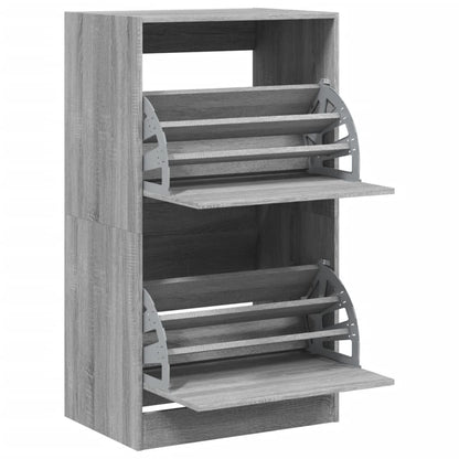 Sapateira c/ 2 gavetas articuladas 60x42x108 cm cinzento sonoma