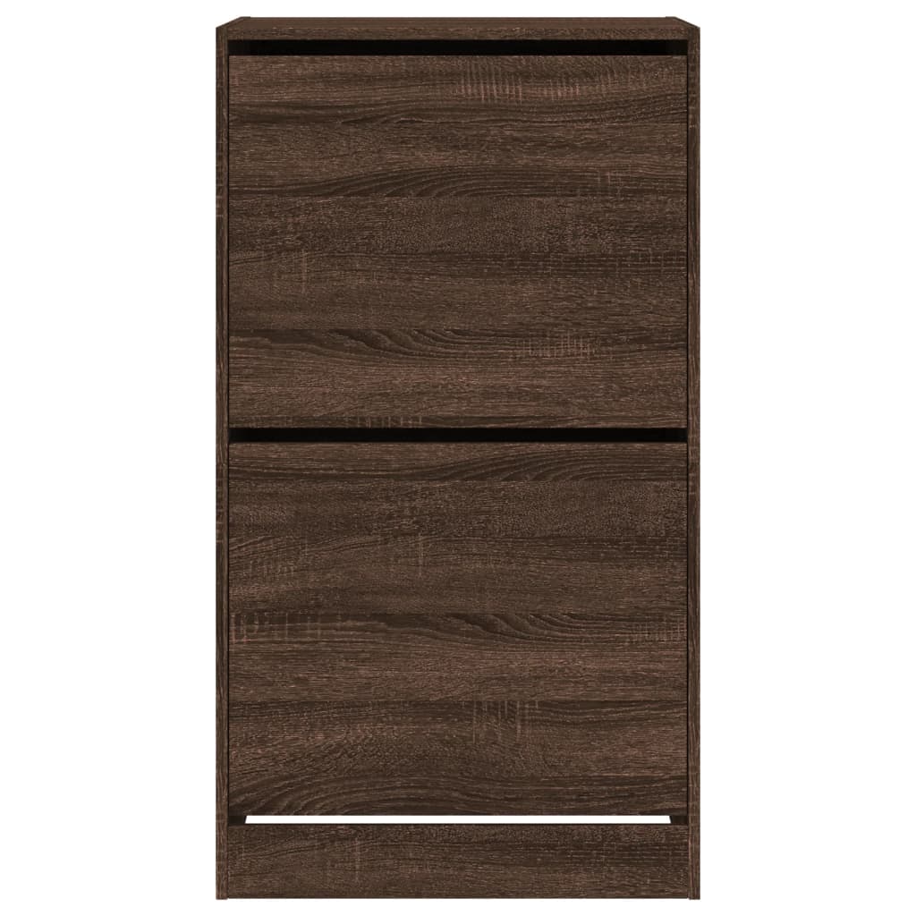 Sapateira 2 gavetas articuladas 60x42x108cm carvalho castanho