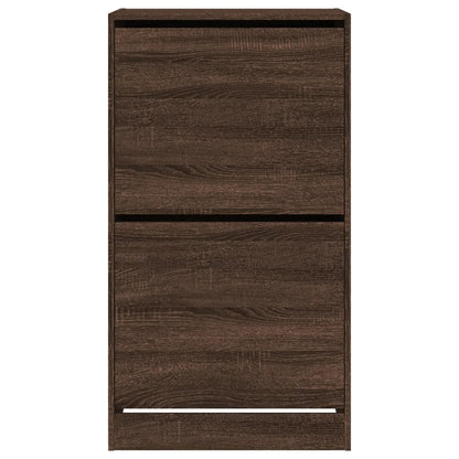 Sapateira 2 gavetas articuladas 60x42x108cm carvalho castanho