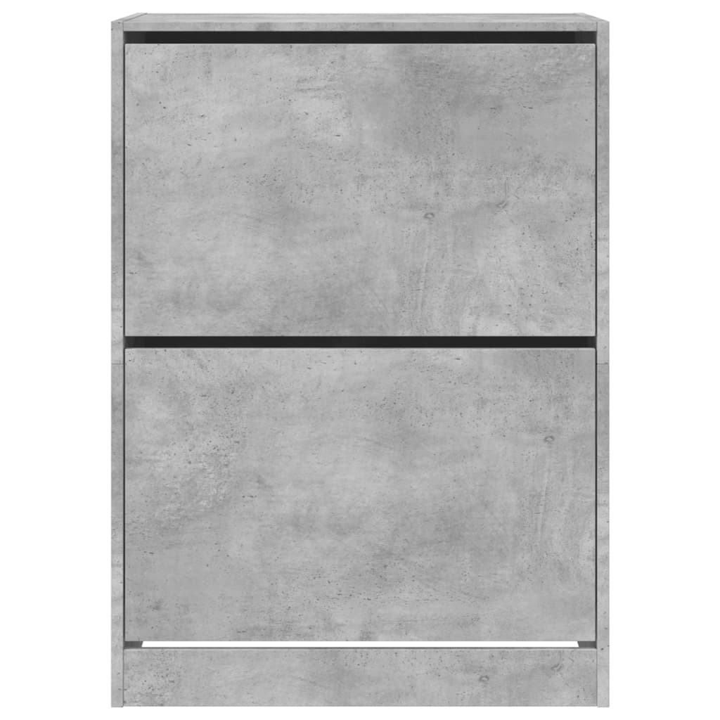 Sapateira c/ 2 gavetas articuladas 80x42x108 cm cinza cimento