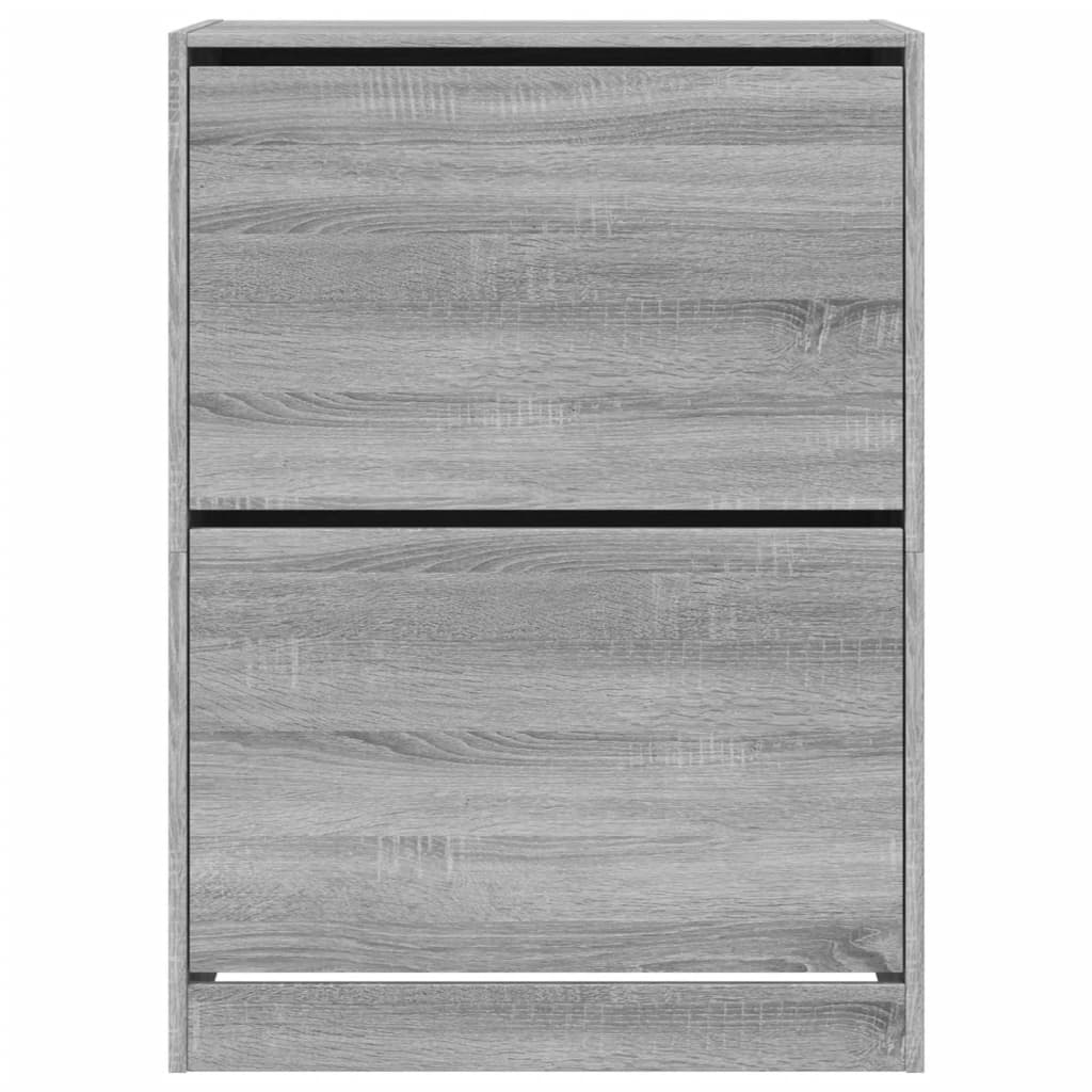 Sapateira c/ 2 gavetas articuladas 80x42x108 cm cinzento sonoma