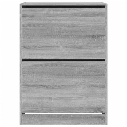 Sapateira c/ 2 gavetas articuladas 80x42x108 cm cinzento sonoma