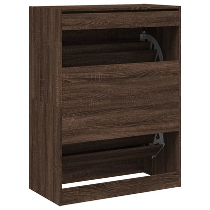 Sapateira 2 gavetas articuladas 80x42x108cm carvalho castanho