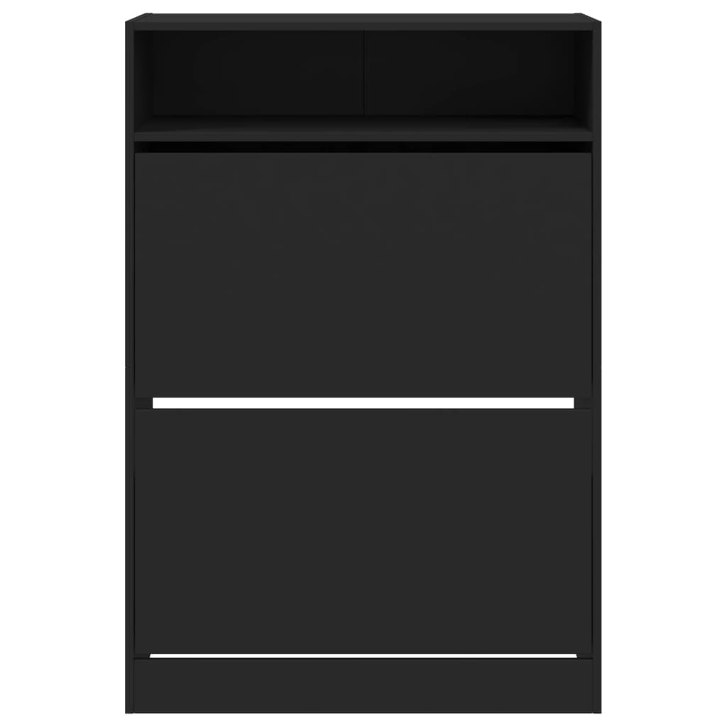Sapateira c/ 2 gavetas articuladas 80x34x116 cm preto
