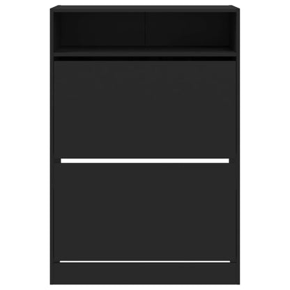 Sapateira c/ 2 gavetas articuladas 80x34x116 cm preto