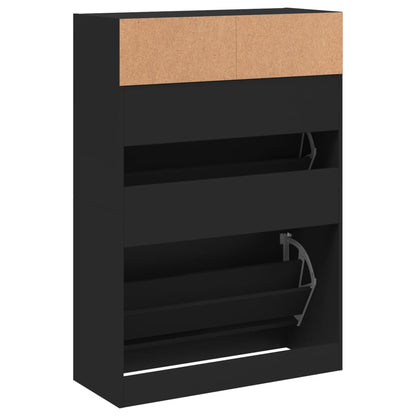 Sapateira c/ 2 gavetas articuladas 80x34x116 cm preto