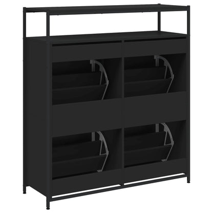 Sapateira c/ 4 gavetas articuladas 100x34x112 cm preto