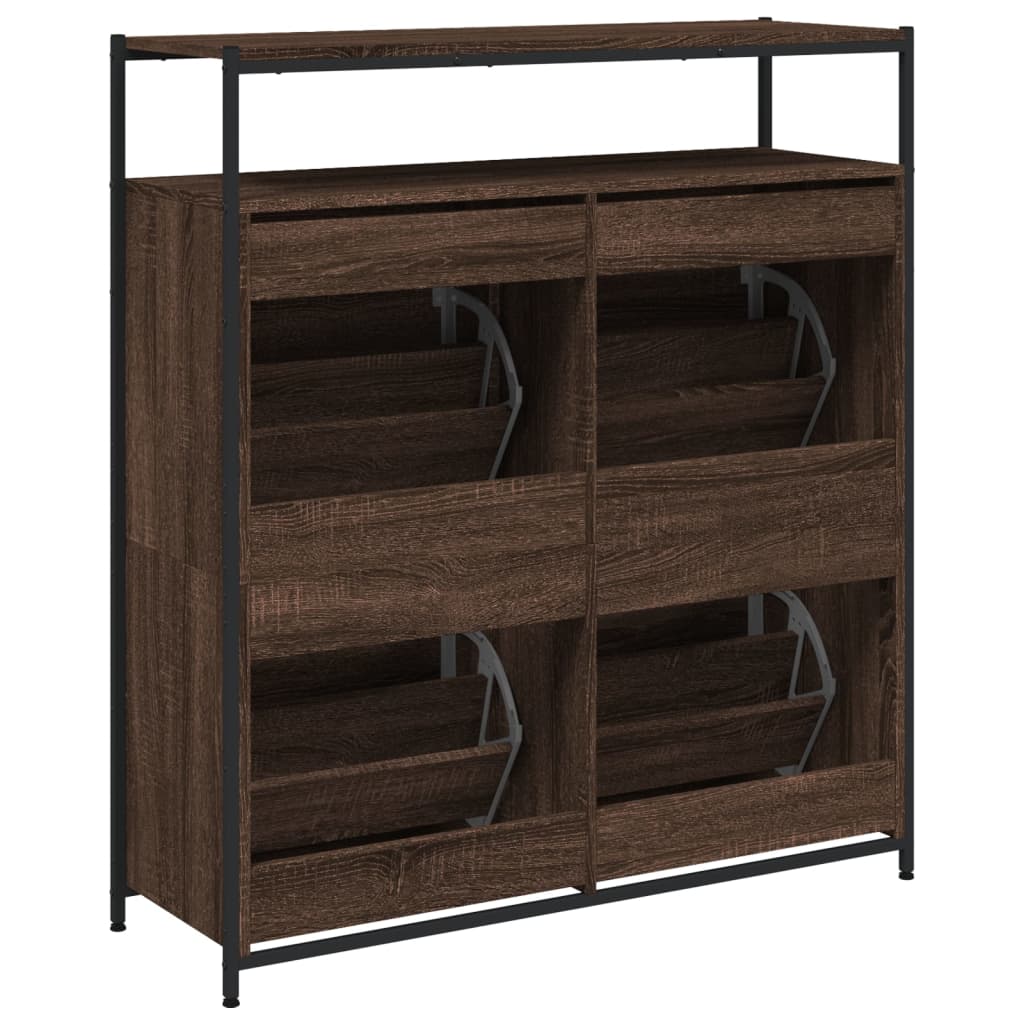 Sapateira 4 gavetas articuladas 100x34x112 cm carvalho castanho