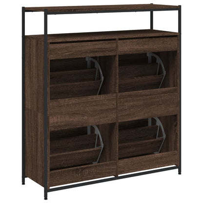 Sapateira 4 gavetas articuladas 100x34x112 cm carvalho castanho