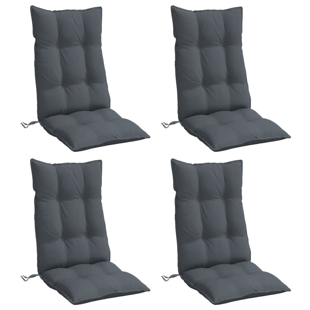 Almofadões p/ cadeira encosto alto 4pcs tecido oxford antracite