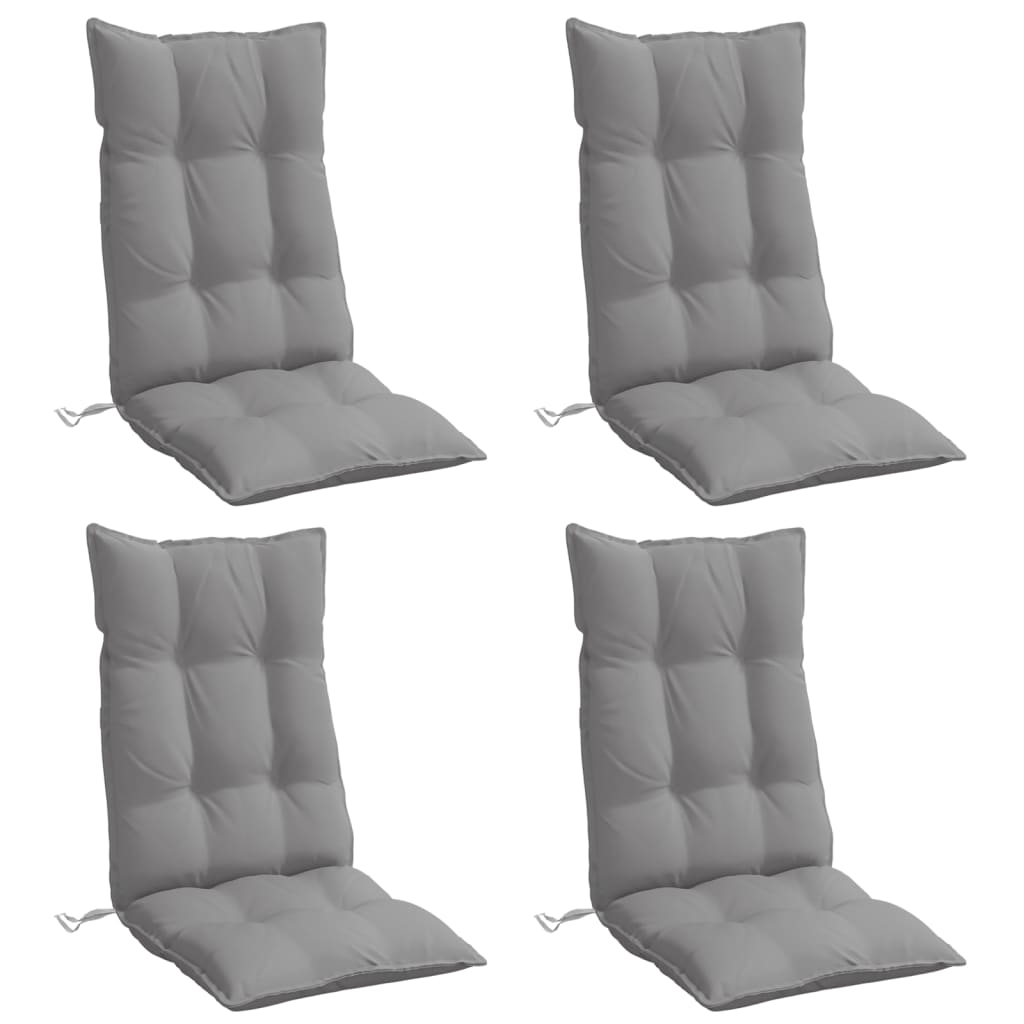 Almofadões p/ cadeira encosto alto 4 pcs tecido oxford cinzento