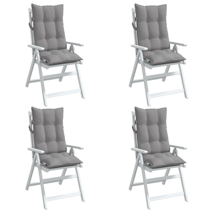 Almofadões p/ cadeira encosto alto 4 pcs tecido oxford cinzento