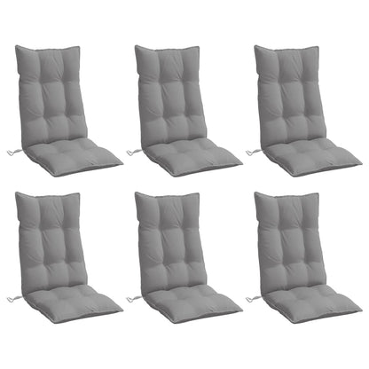 Almofadões p/ cadeira encosto alto 6 pcs tecido oxford cinzento