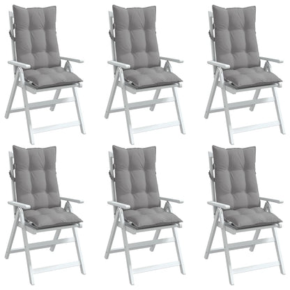 Almofadões p/ cadeira encosto alto 6 pcs tecido oxford cinzento