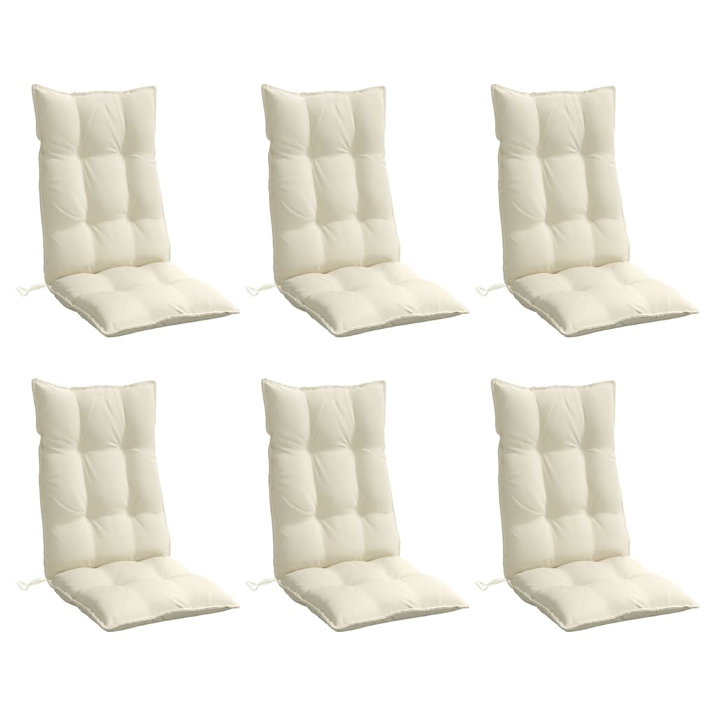 Almofadões p/ cadeira encosto alto 6pcs tecido oxford cor creme