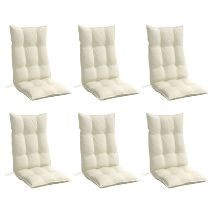 Almofadões p/ cadeira encosto alto 6pcs tecido oxford cor creme