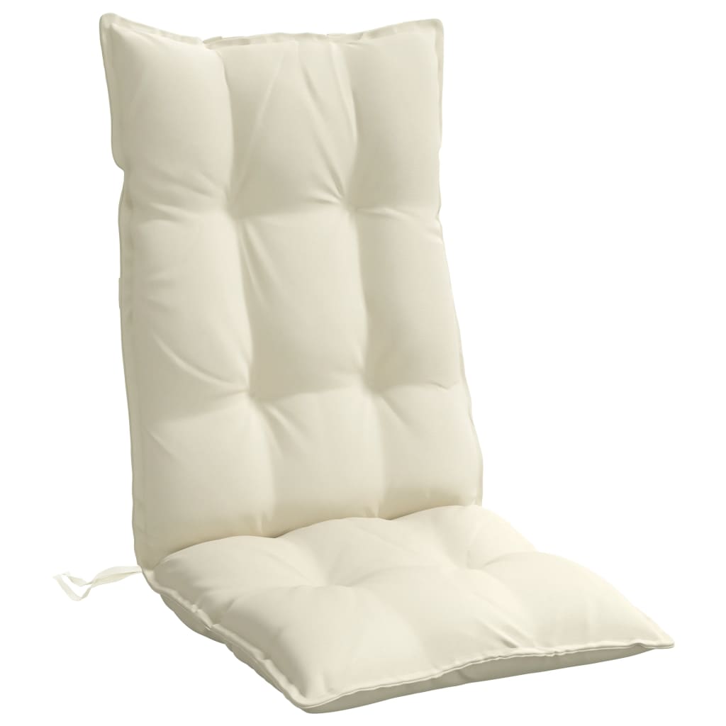 Almofadões p/ cadeira encosto alto 6pcs tecido oxford cor creme