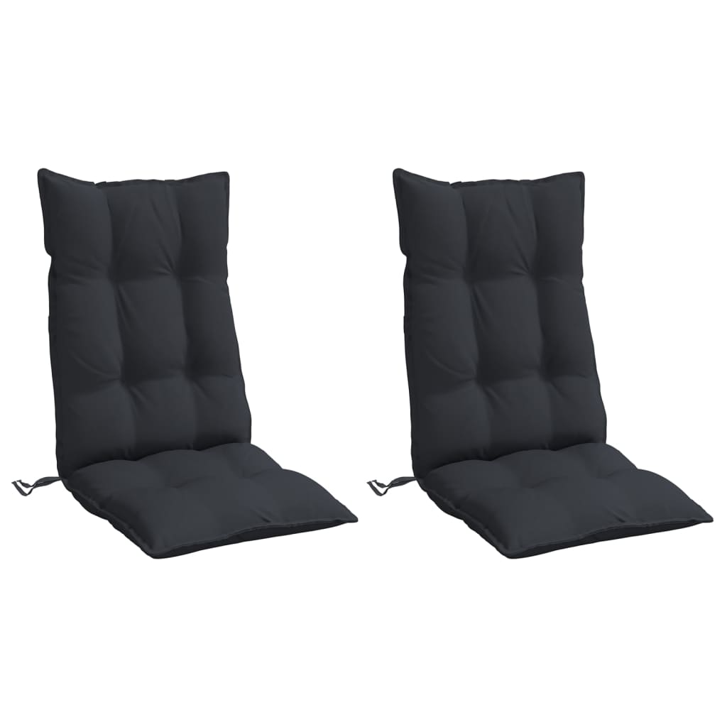 Almofadões p/ cadeira encosto alto 2 pcs tecido oxford preto