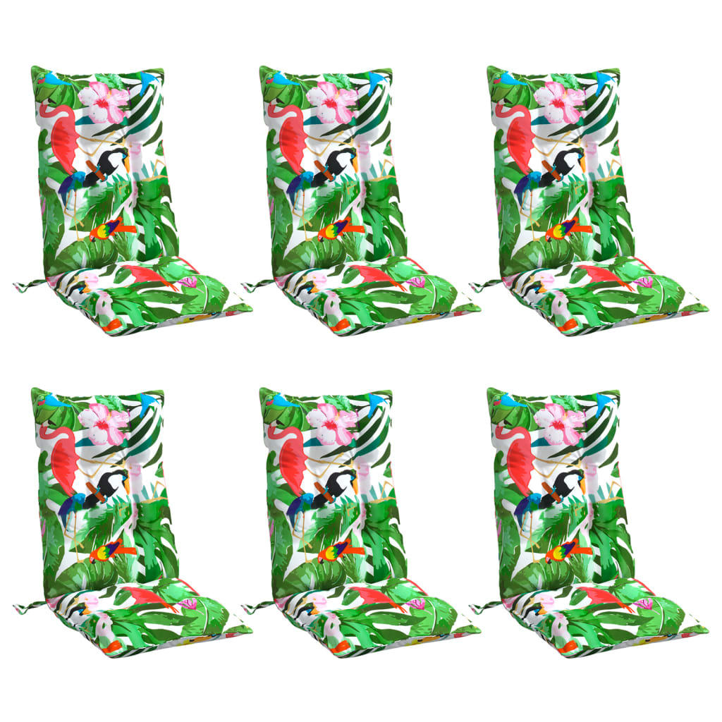 Almofadões p/ cadeira encosto alto 6 pcs tecido oxford multicor