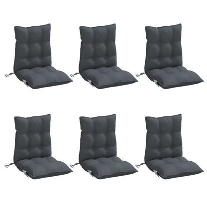 Almofadões cadeira encosto baixo 6 pcs tecido oxford antracite