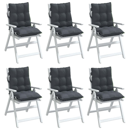 Almofadões cadeira encosto baixo 6 pcs tecido oxford antracite