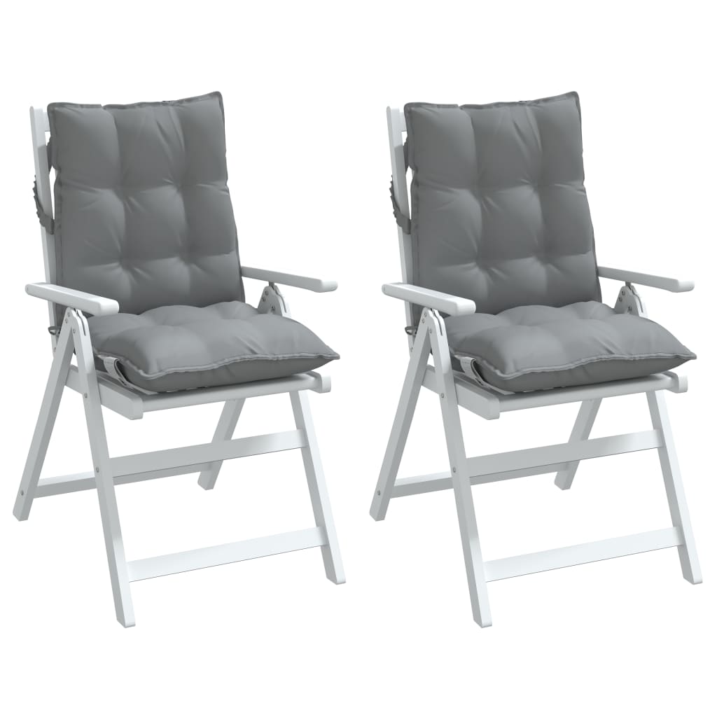 Almofadões cadeira encosto baixo 2 pcs tecido oxford cinzento