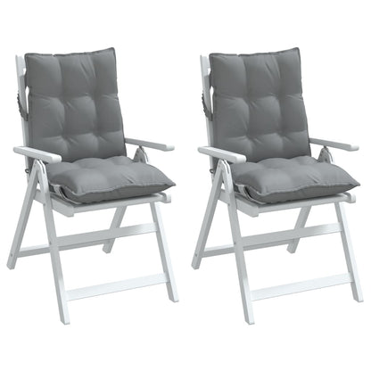 Almofadões cadeira encosto baixo 2 pcs tecido oxford cinzento
