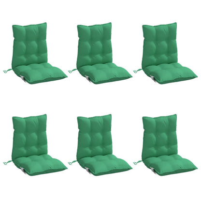 Almofadões cadeira encosto baixo 6 pcs tecido oxford verde